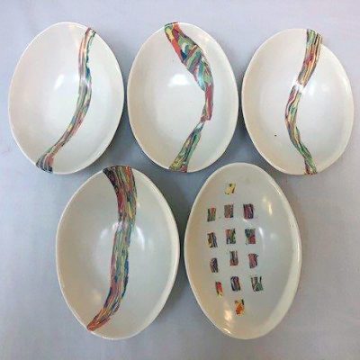 Coloured clay; ceramics